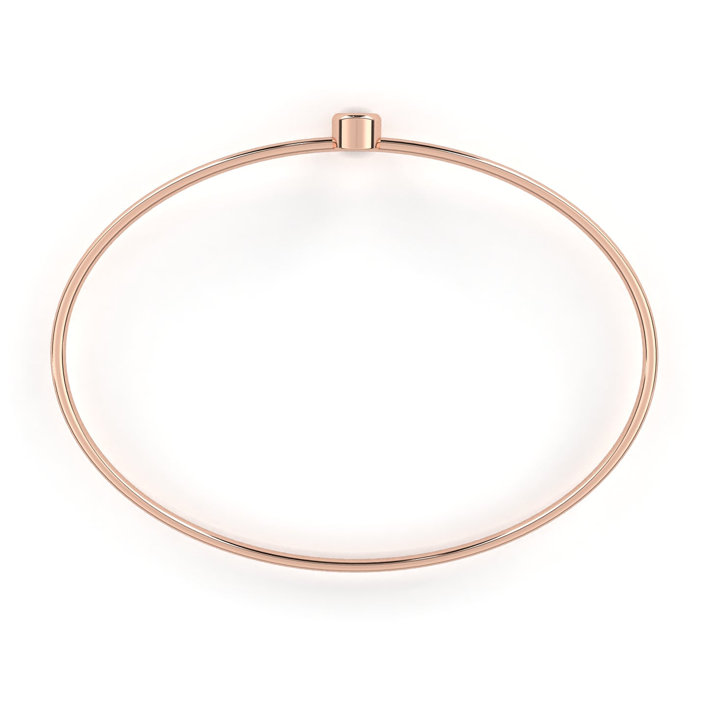 Minimalist Bezel Set Solitaire Diamond Bangle