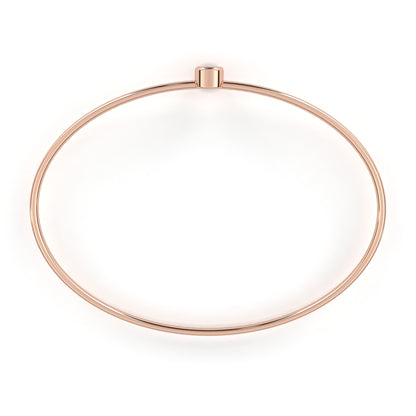 Minimalist Bezel Set Solitaire Diamond Bangle
