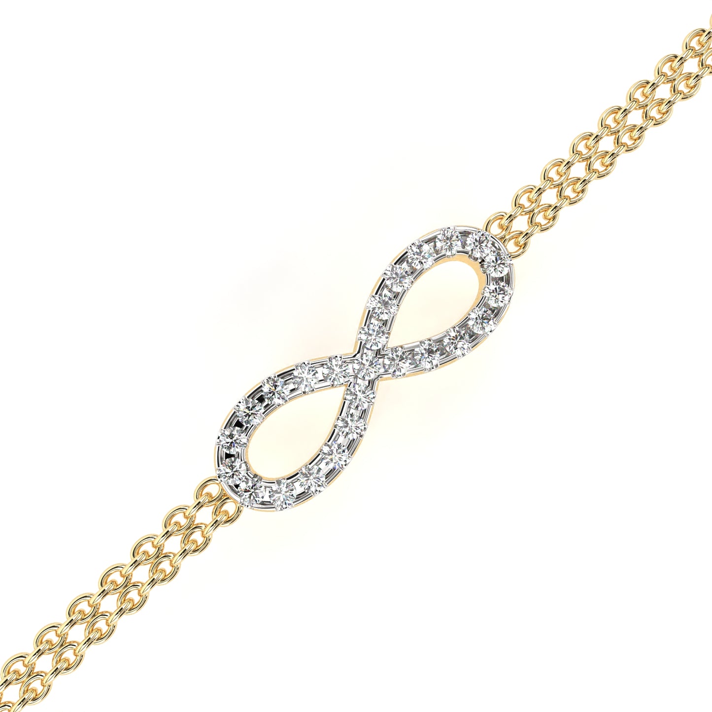 Infinity Double Chain Diamond Bracelet