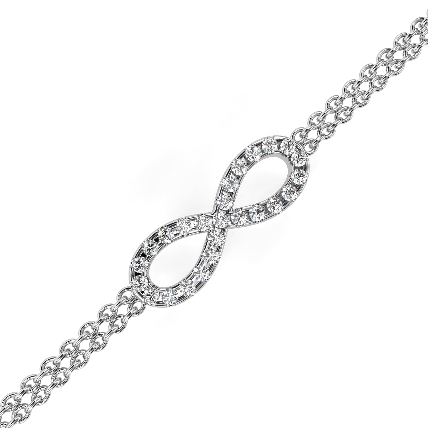 Infinity Double Chain Diamond Bracelet