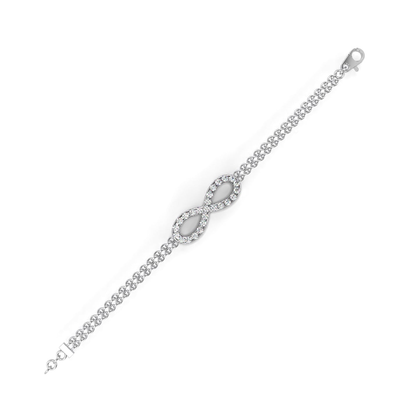 Infinity Double Chain Diamond Bracelet