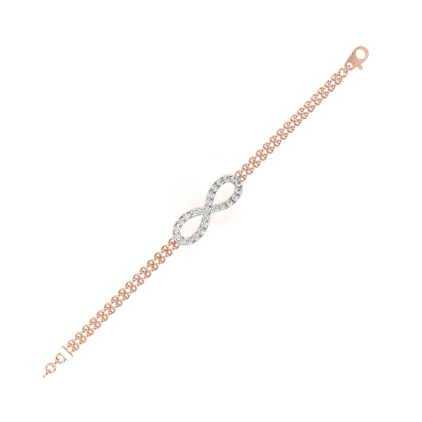 Infinity Double Chain Diamond Bracelet