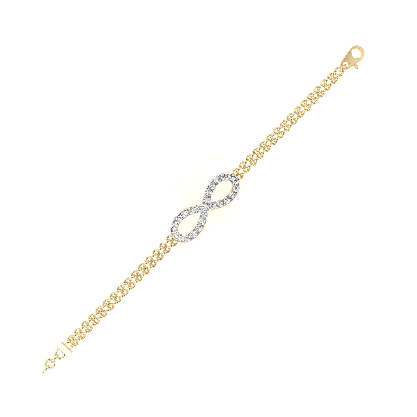 Infinity Double Chain Diamond Bracelet