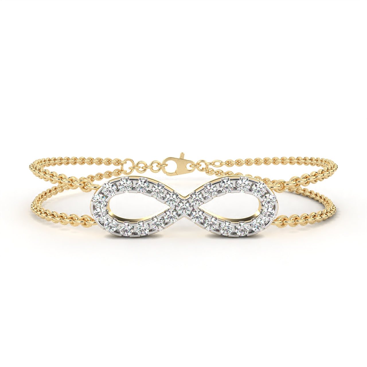 Infinity Double Chain Diamond Bracelet