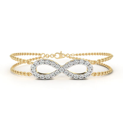Infinity Double Chain Diamond Bracelet