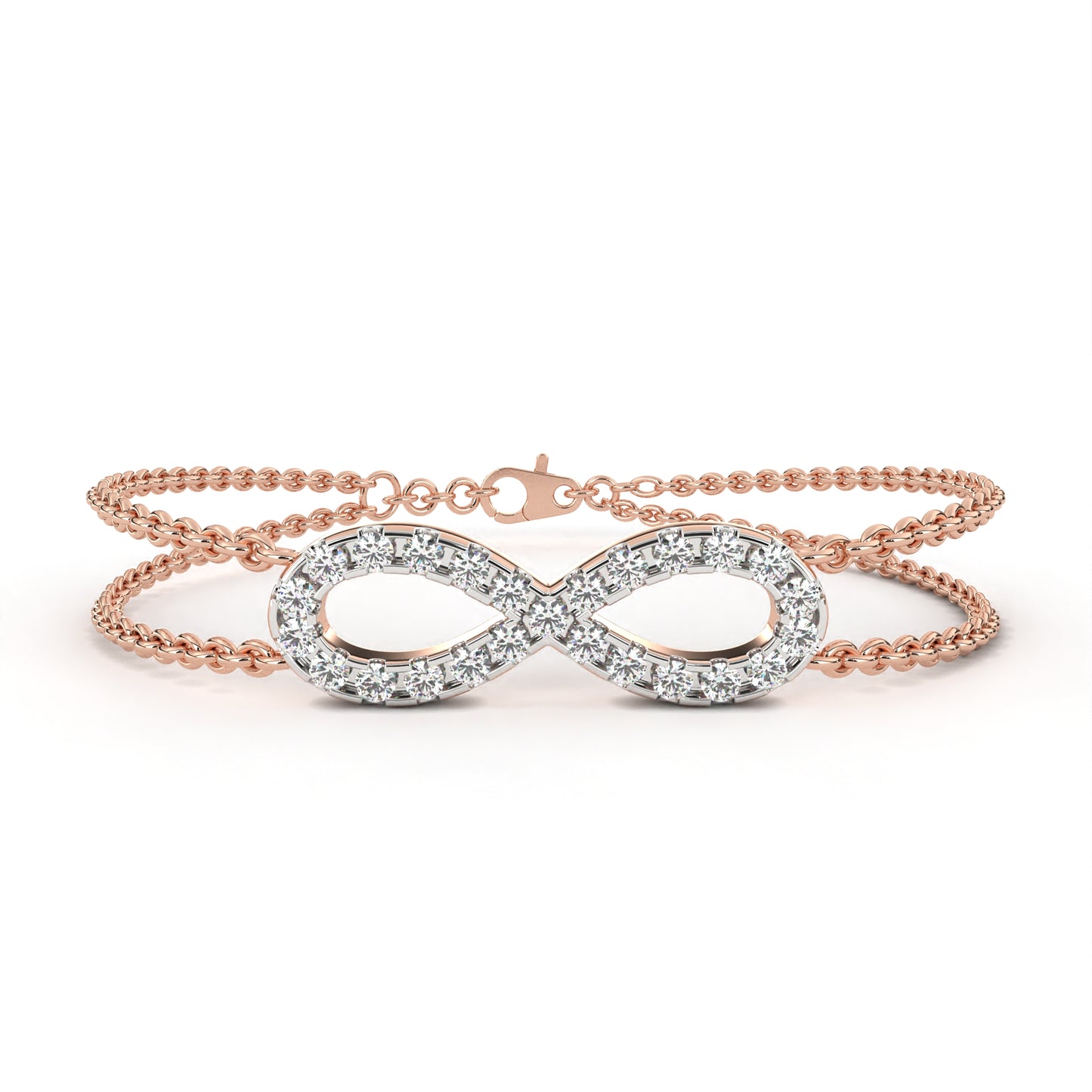 Infinity Double Chain Diamond Bracelet