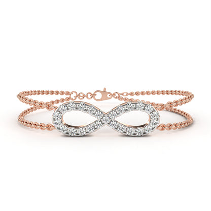 Infinity Double Chain Diamond Bracelet