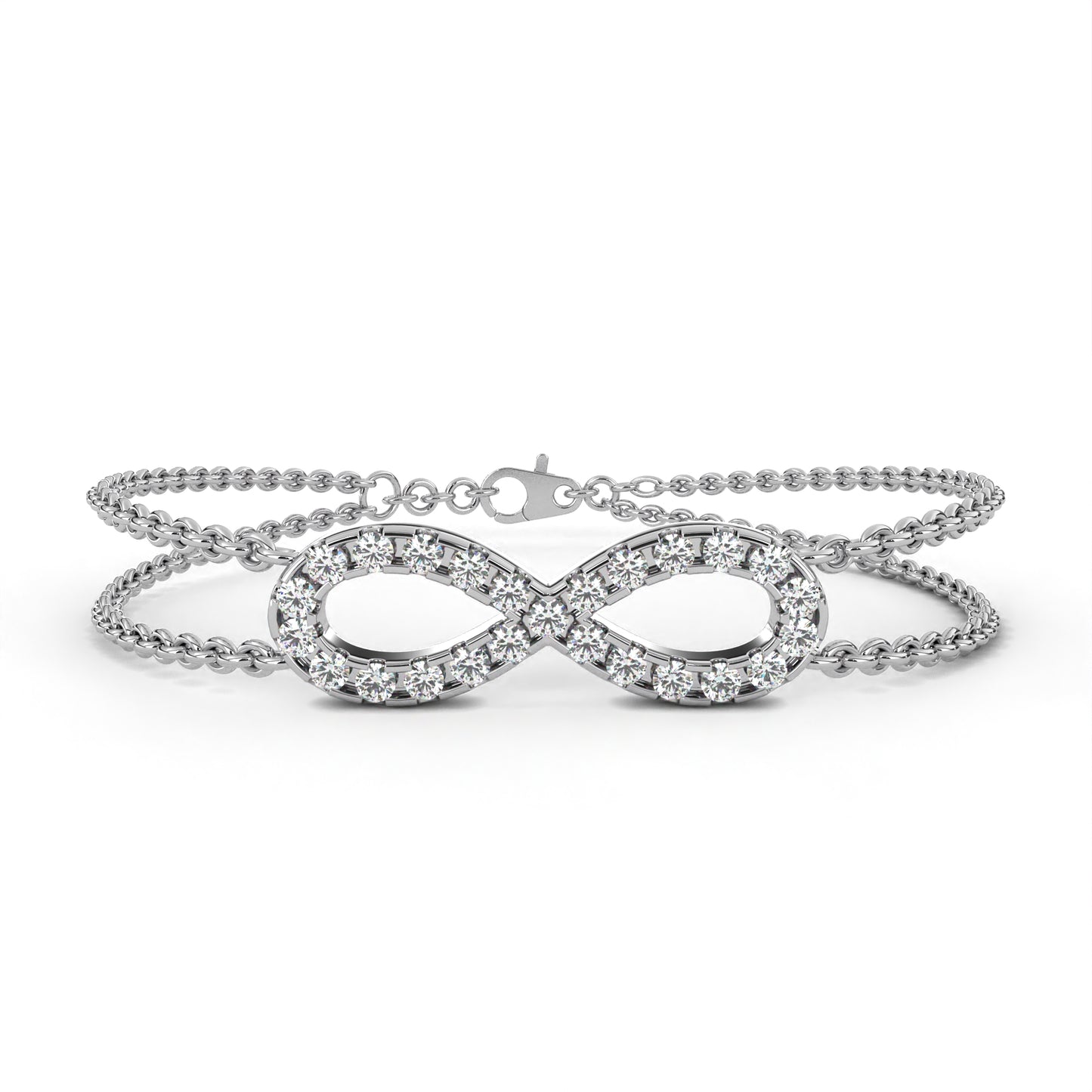Infinity Double Chain Diamond Bracelet