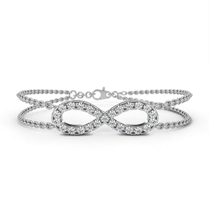 Infinity Double Chain Diamond Bracelet