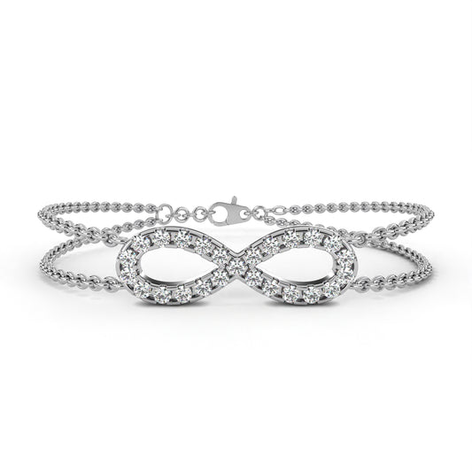Infinity Double Chain Diamond Bracelet