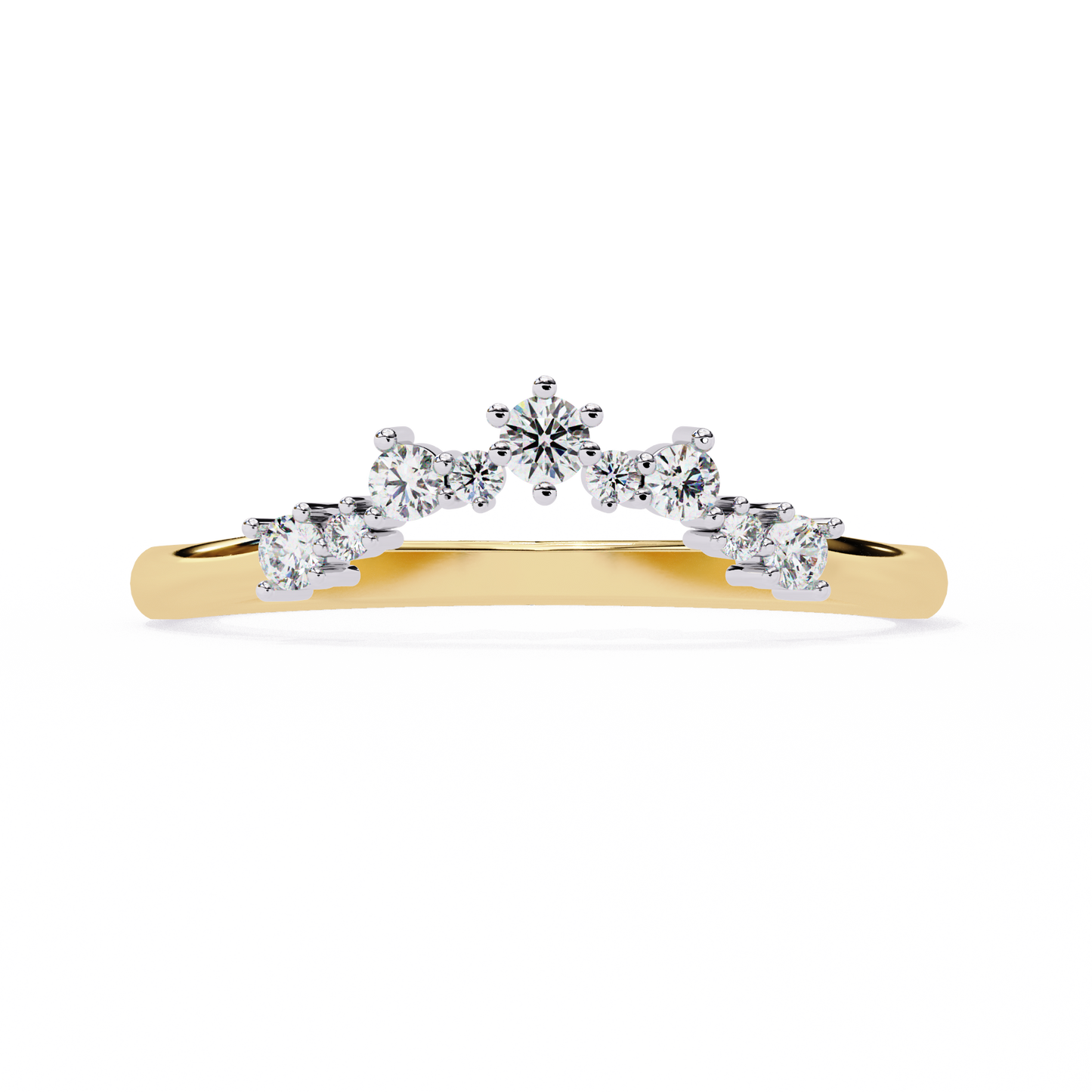 Crown Curve Diamond Ring