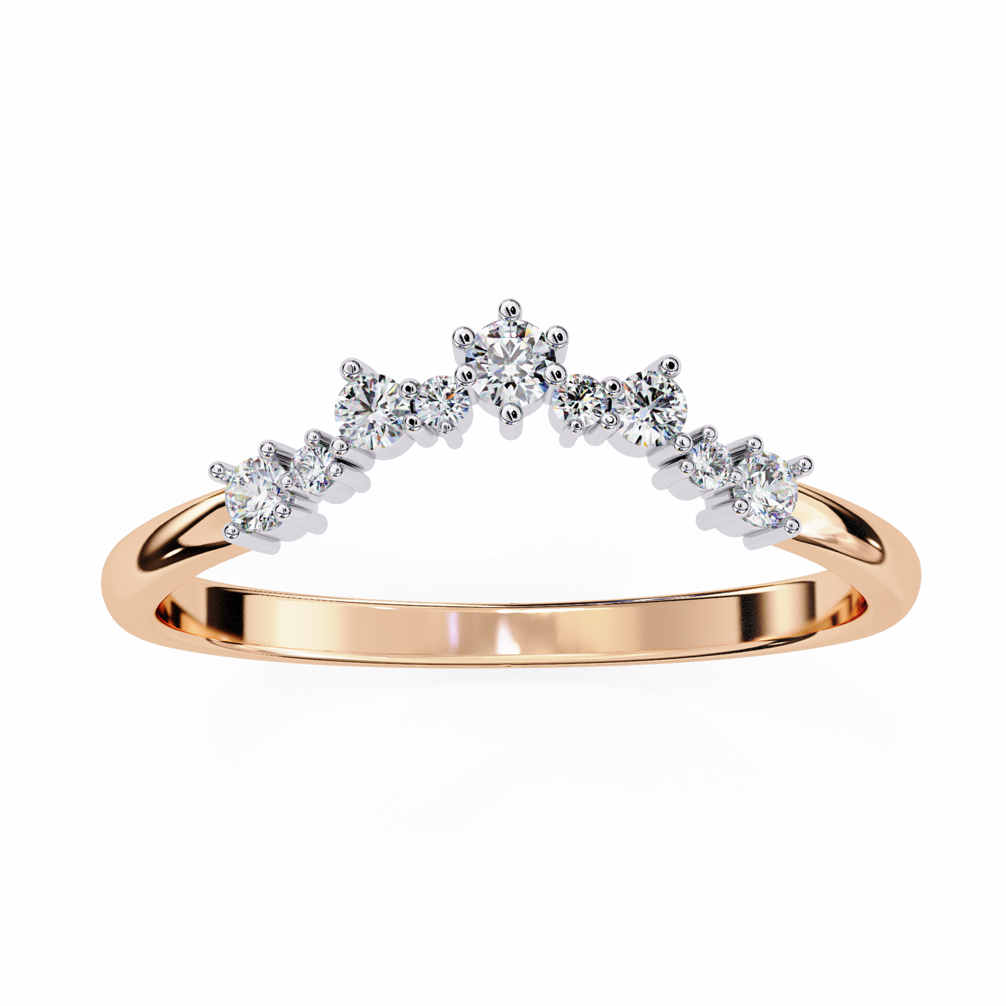 Crown Curve Diamond Ring