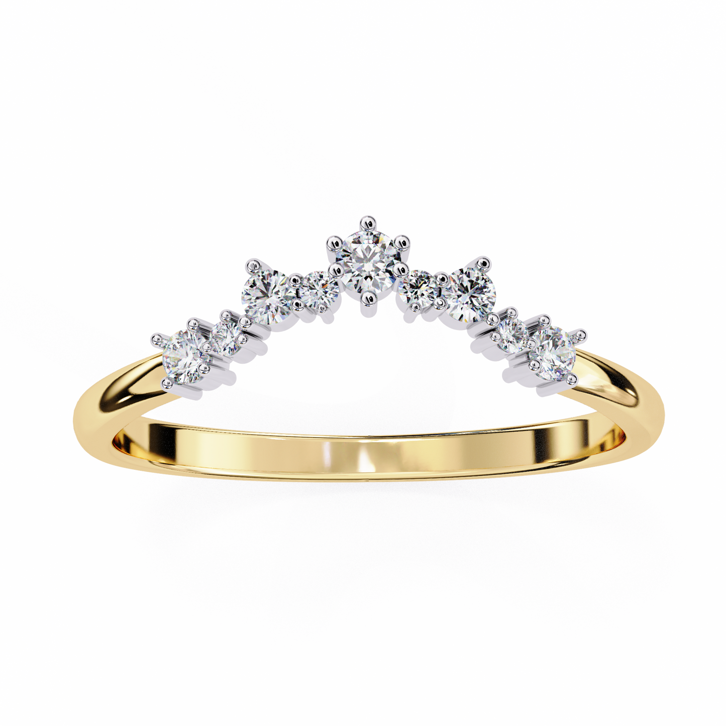 Crown Curve Diamond Ring