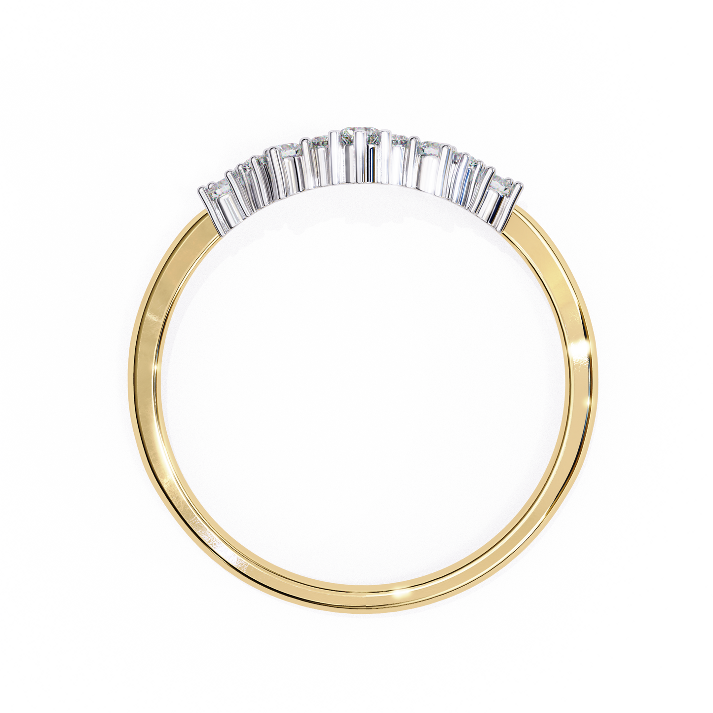 Crown Curve Diamond Ring