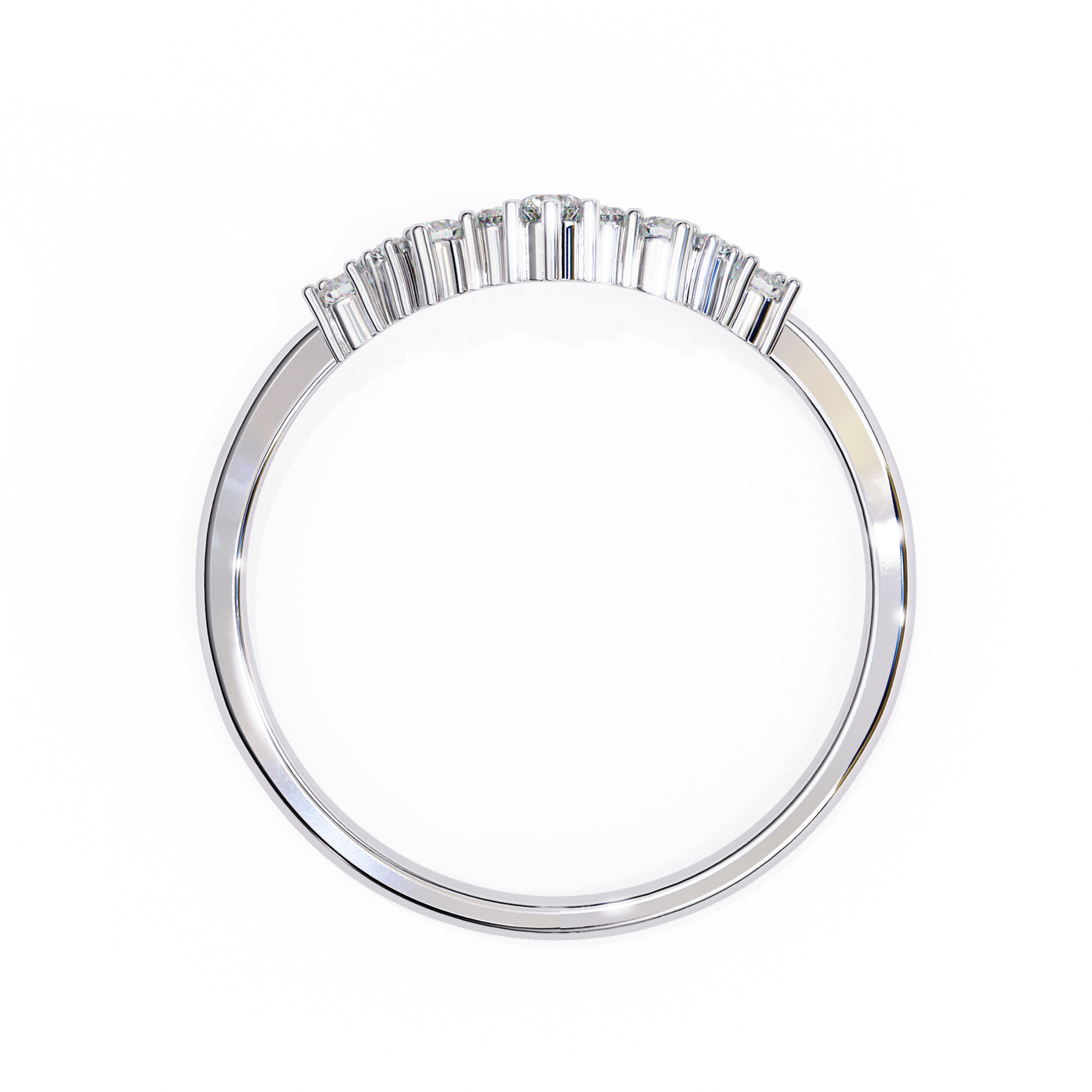 Crown Curve Diamond Ring