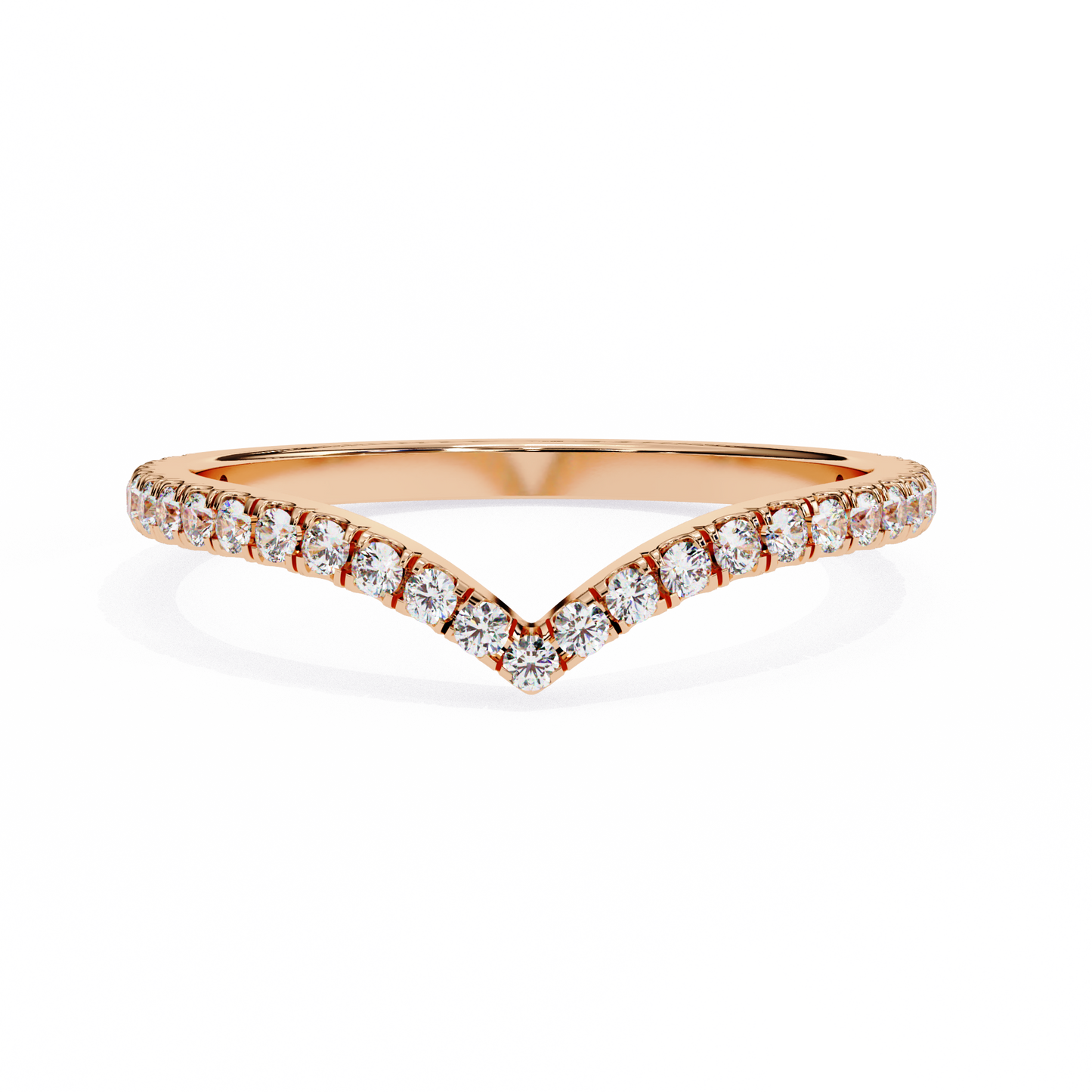 V-Shaped Diamond Chevron Ring