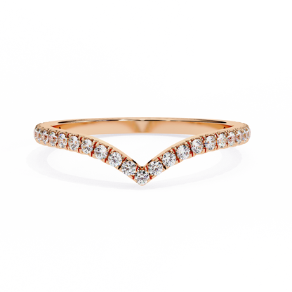 V-Shaped Diamond Chevron Ring