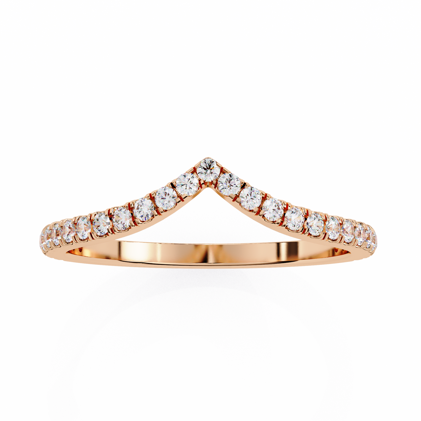 V-Shaped Diamond Chevron Ring
