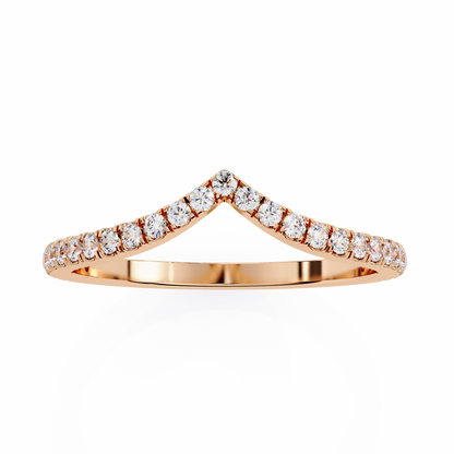 V-Shaped Diamond Chevron Ring