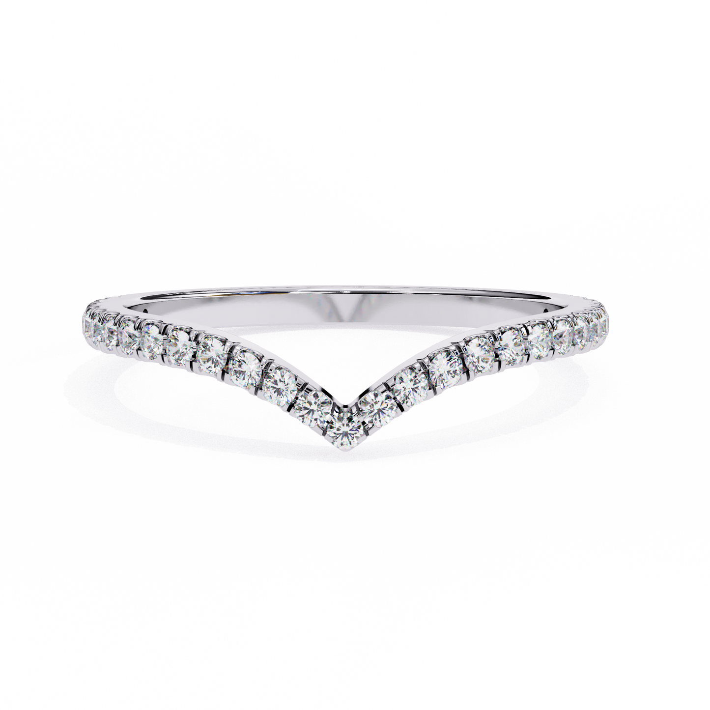 V-Shaped Diamond Chevron Ring
