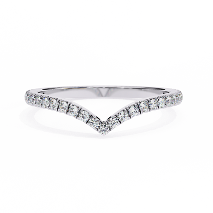 V-Shaped Diamond Chevron Ring