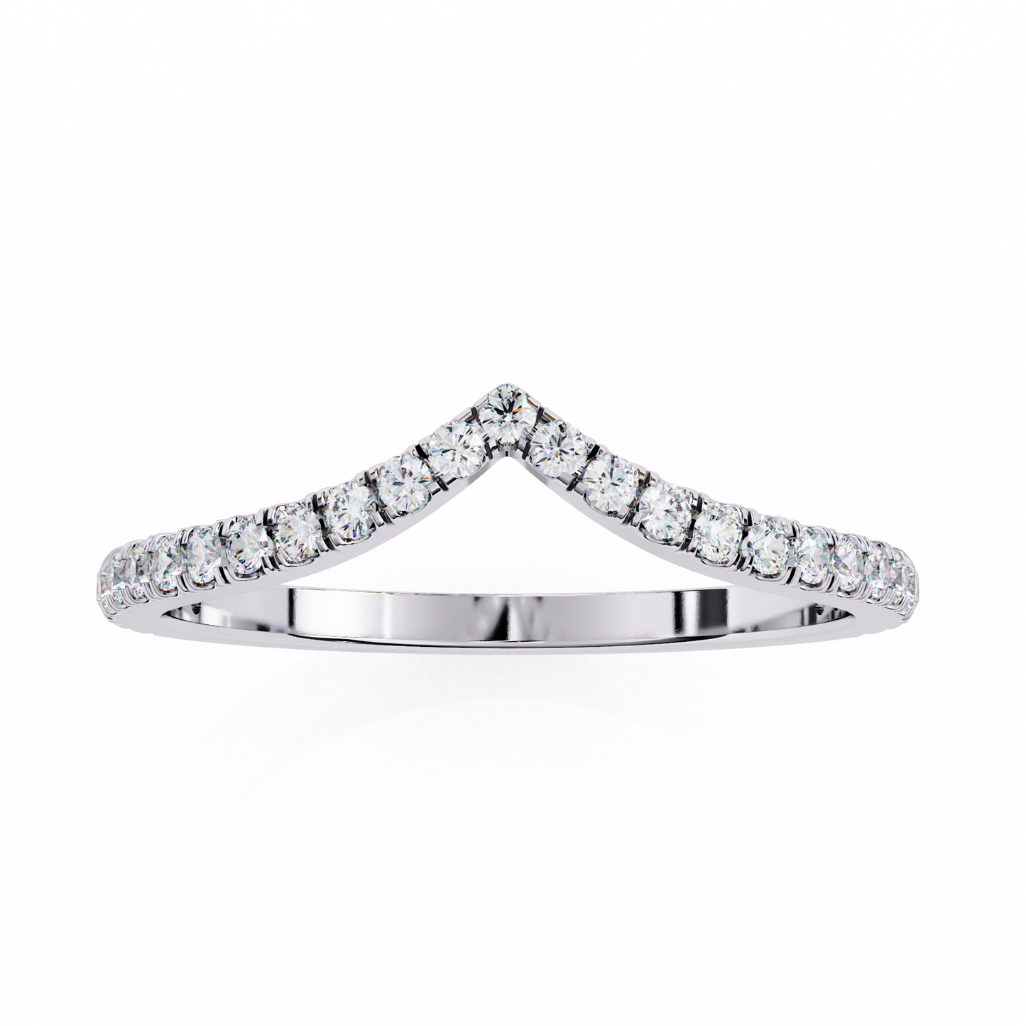 V-Shaped Diamond Chevron Ring