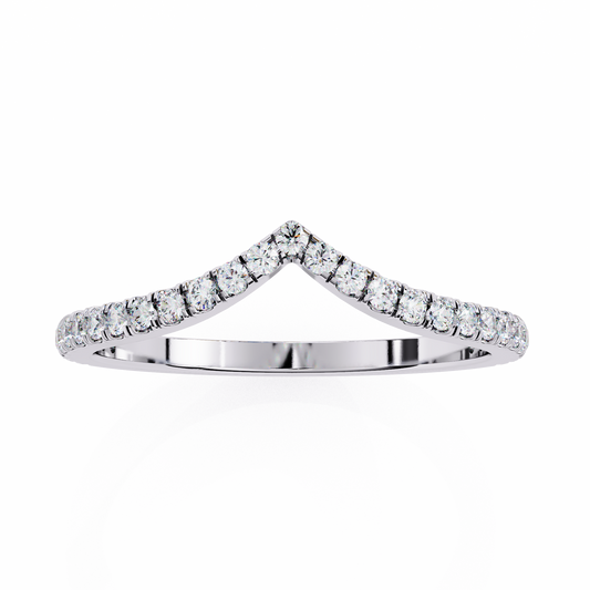 V-Shaped Diamond Chevron Ring