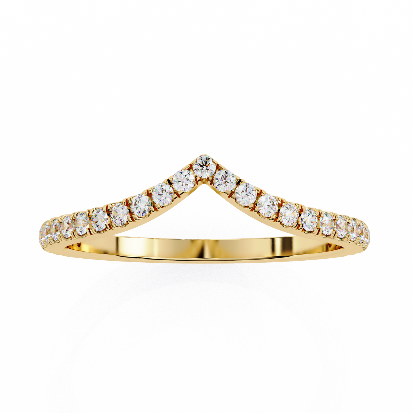 V-Shaped Diamond Chevron Ring