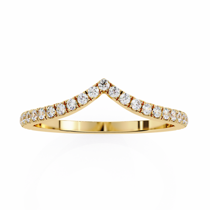 V-Shaped Diamond Chevron Ring