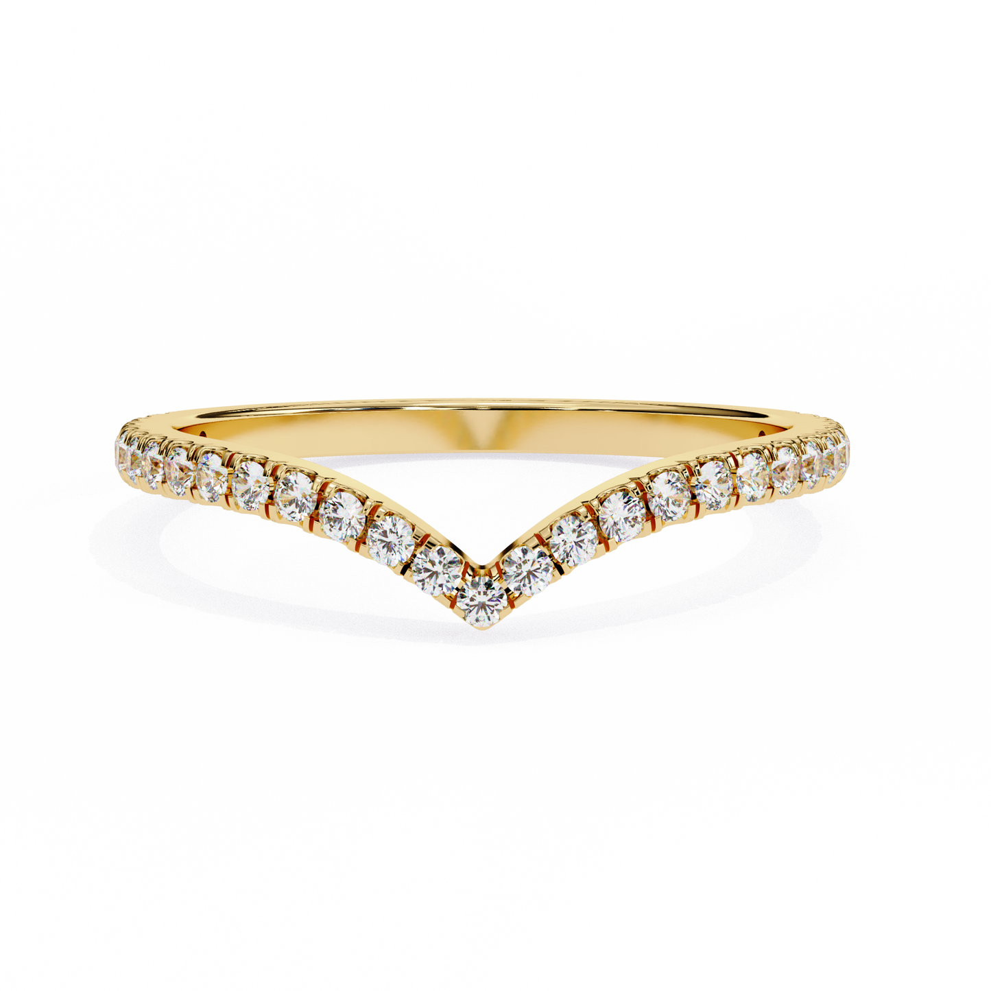 V-Shaped Diamond Chevron Ring