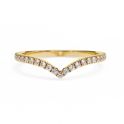 V-Shaped Diamond Chevron Ring