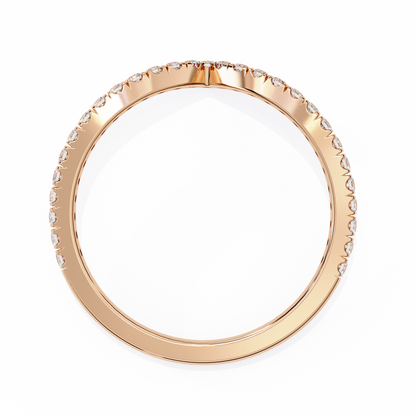 V-Shaped Diamond Chevron Ring