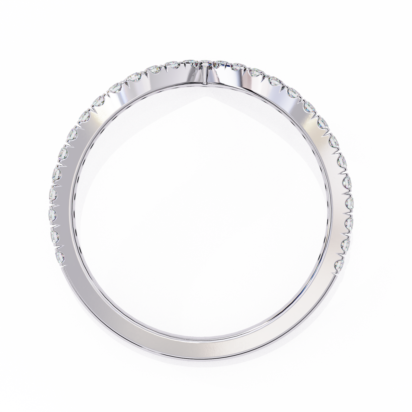 V-Shaped Diamond Chevron Ring