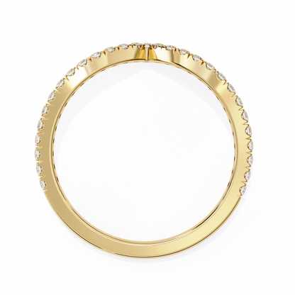 V-Shaped Diamond Chevron Ring