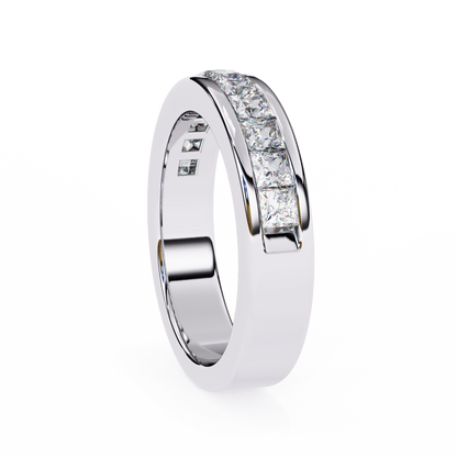 Princess Cut Channel Set Diamond Band Ring