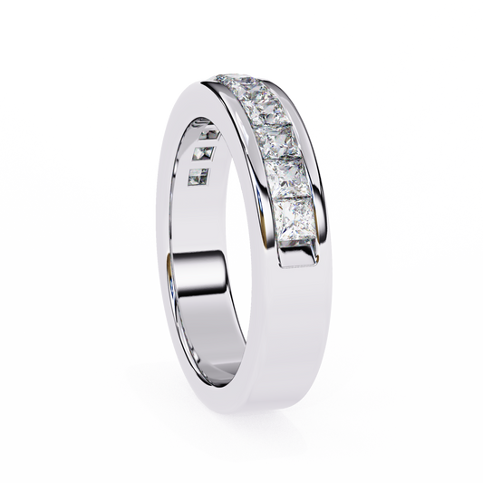 Princess Cut Channel Set Diamond Band Ring