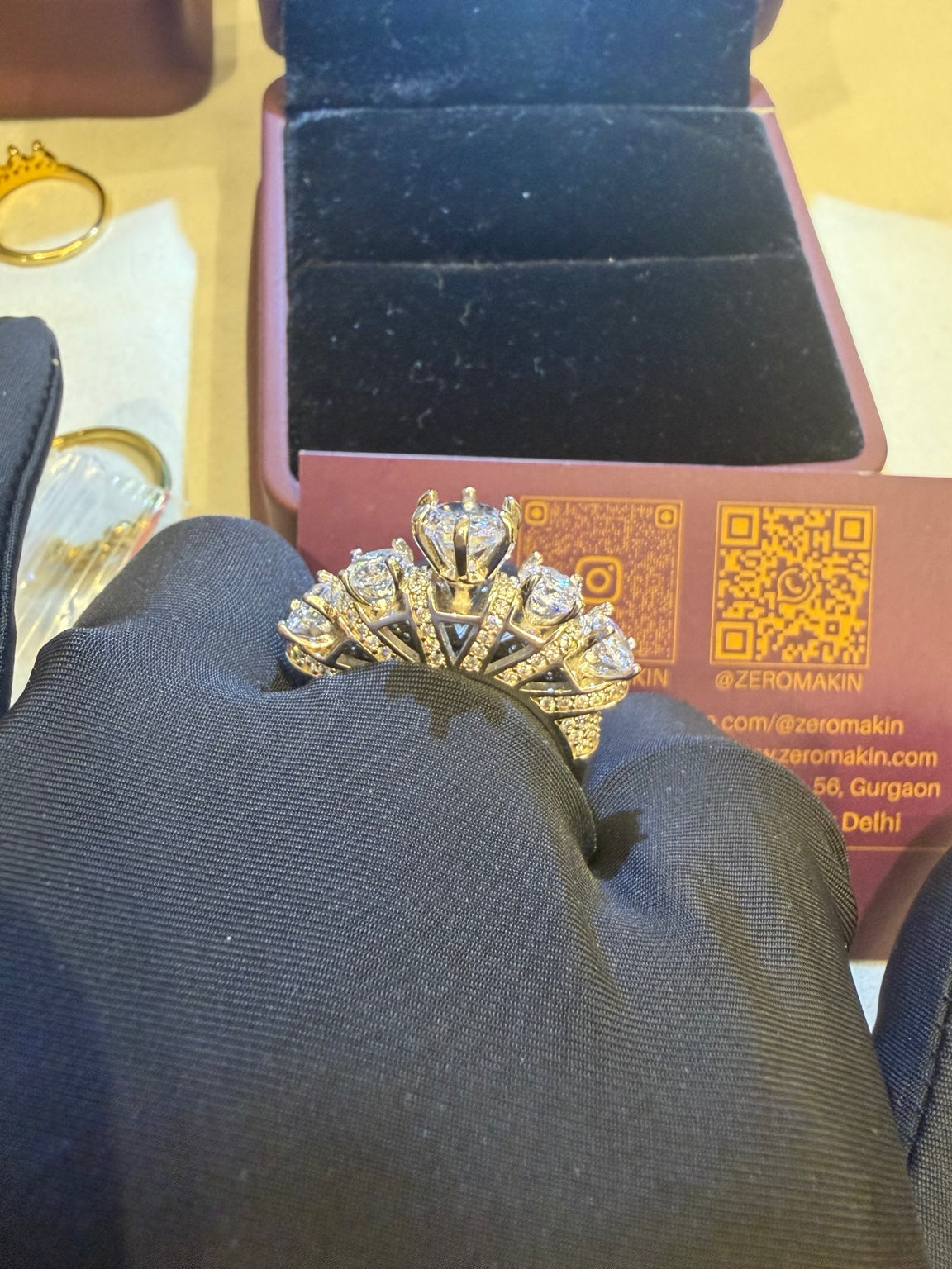 Majestic Crown-Inspired Diamond Ring – White Gold Luxury Collection | Zeromakin