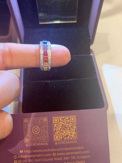 Rainbow Baguette Diamond Eternity Ring