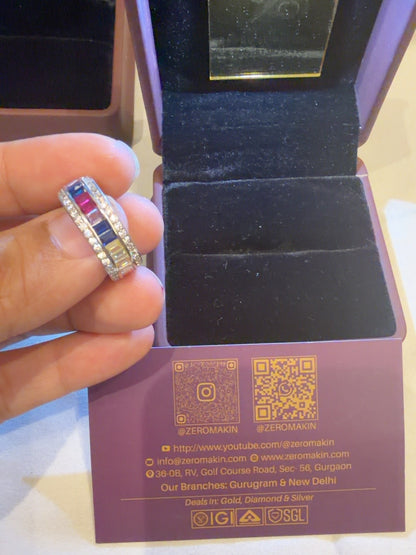 Rainbow Baguette Diamond Eternity Ring