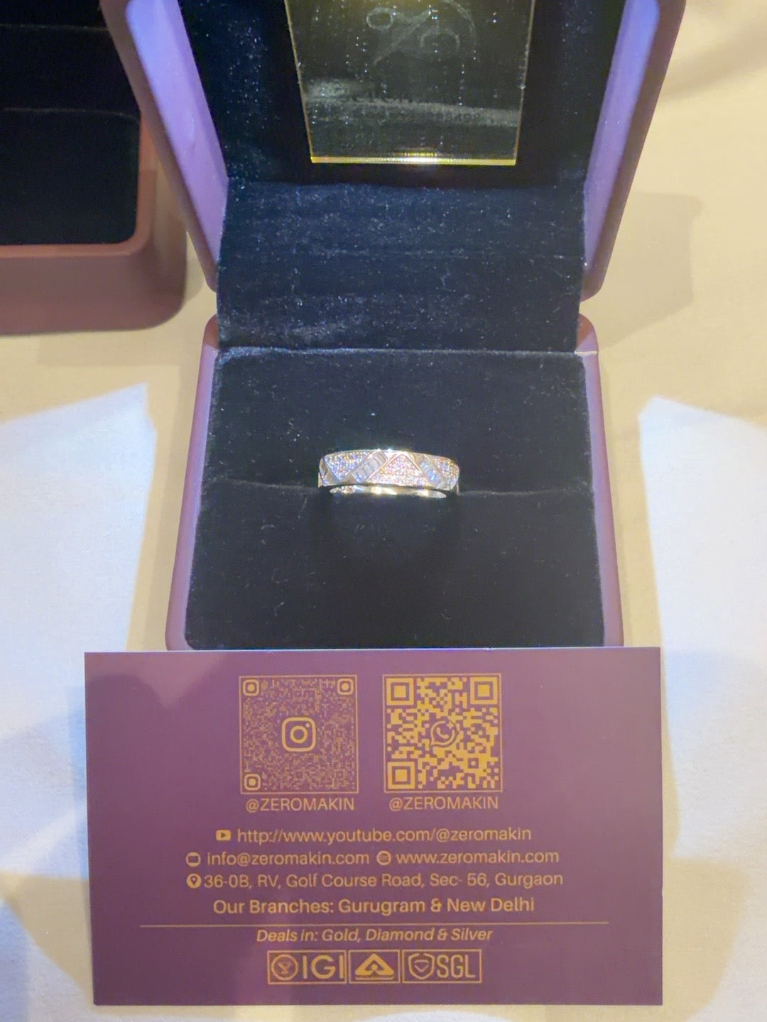Geometric Diamond Band Ring