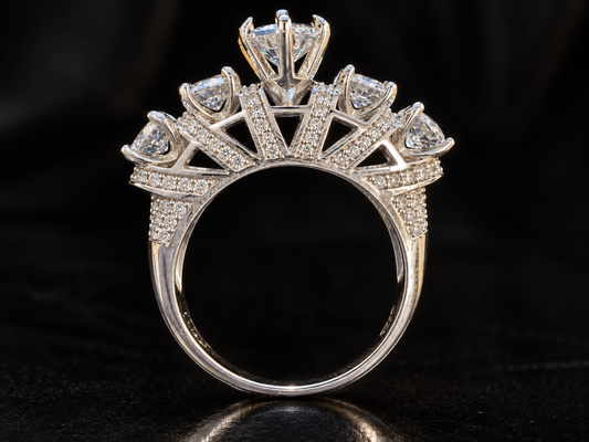 Majestic Crown-Inspired Diamond Ring – White Gold Luxury Collection | Zeromakin