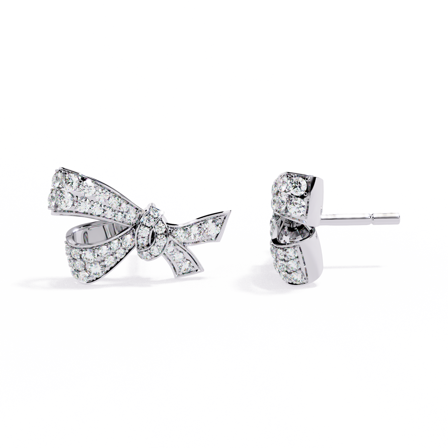 Elysian Diamond Bow Stud Earrings