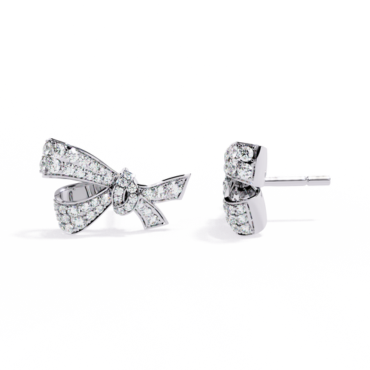 Elysian Diamond Bow Stud Earrings