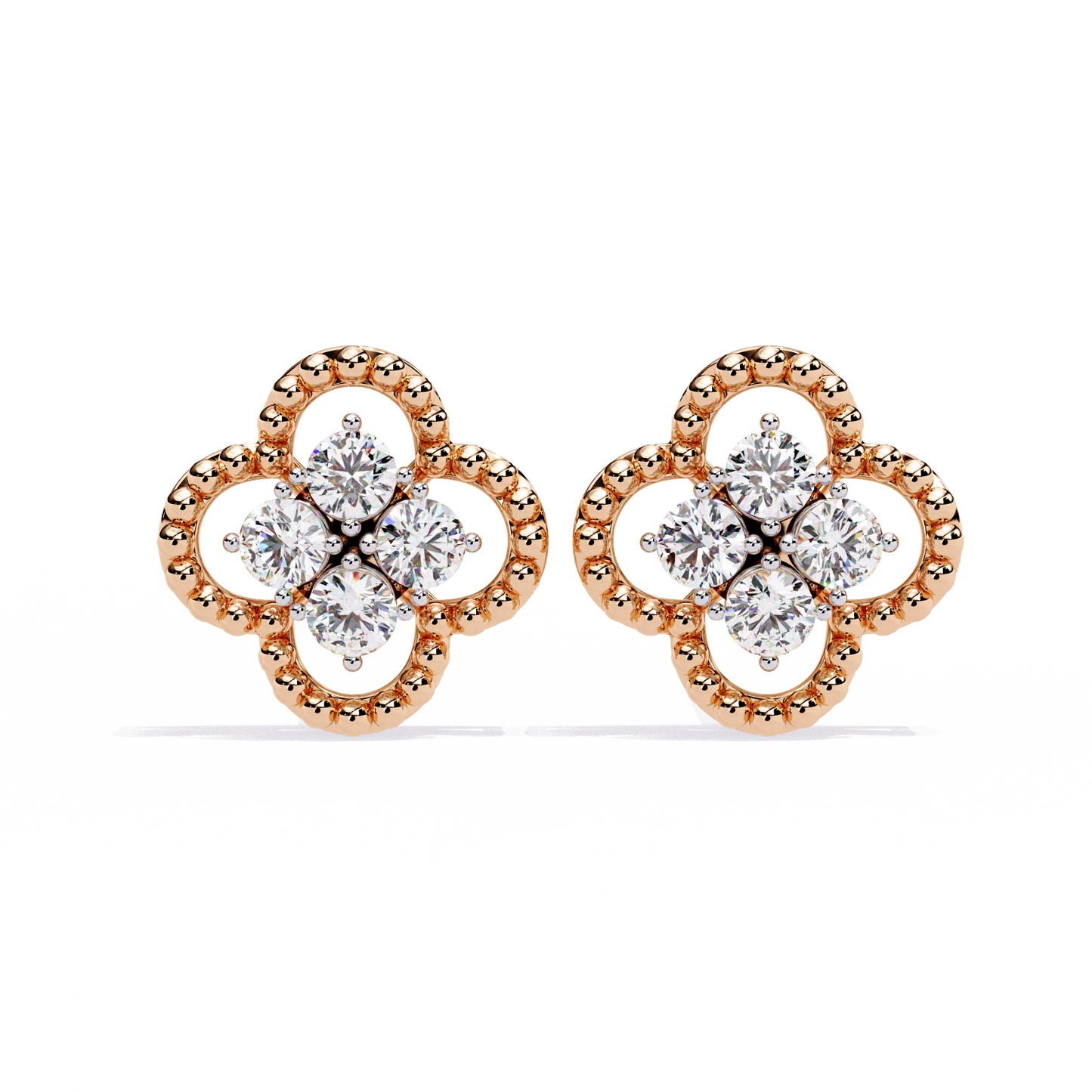 Celeste Clover Diamond Stud Earrings