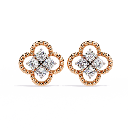 Celeste Clover Diamond Stud Earrings