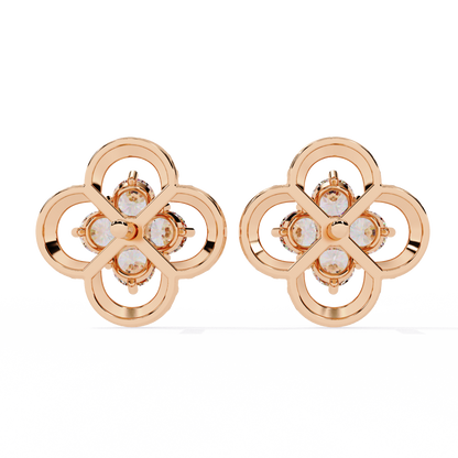 Celeste Clover Diamond Stud Earrings
