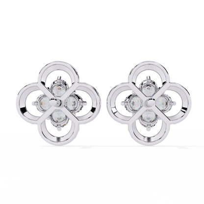 Celeste Clover Diamond Stud Earrings