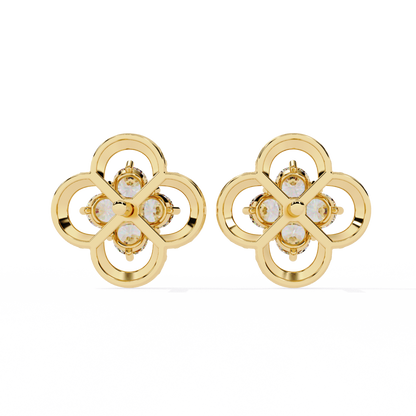 Celeste Clover Diamond Stud Earrings