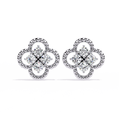 Celeste Clover Diamond Stud Earrings