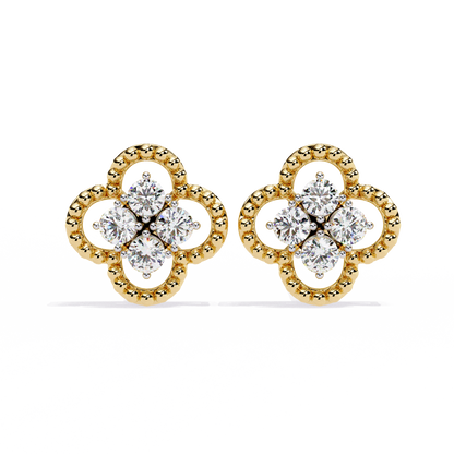 Celeste Clover Diamond Stud Earrings